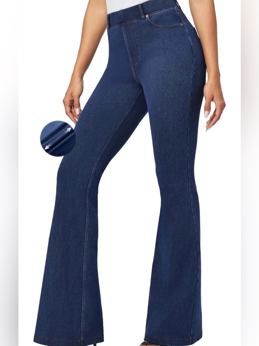 IUGA Bell Bottom Stretchy Pull on Jean leggings w/Tummy Control